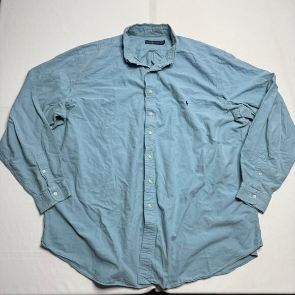 Polo Ralph Lauren Blue Casual Long Sleeve Shirt 100% Cotton Size 3XLT - Picture 1 of 4